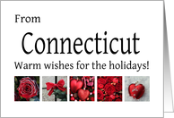 Connecticut - Red Collage warm holiday wishes card