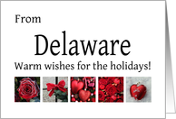 Delaware - Red Collage warm holiday wishes card