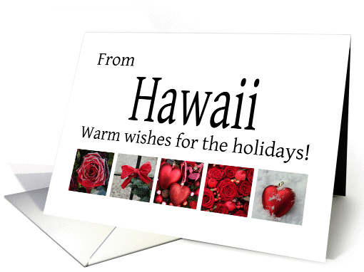 Hawaii - Red Collage warm holiday wishes card (1121734)