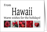 Hawaii - Red Collage warm holiday wishes card