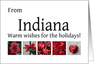 Indiana - Red Collage warm holiday wishes card
