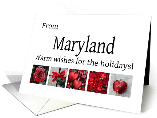 Maryland - Red Collage warm holiday wishes card (1121776)