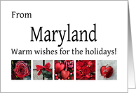 Maryland - Red Collage warm holiday wishes card
