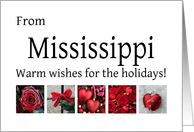 Mississippi - Red Collage warm holiday wishes card