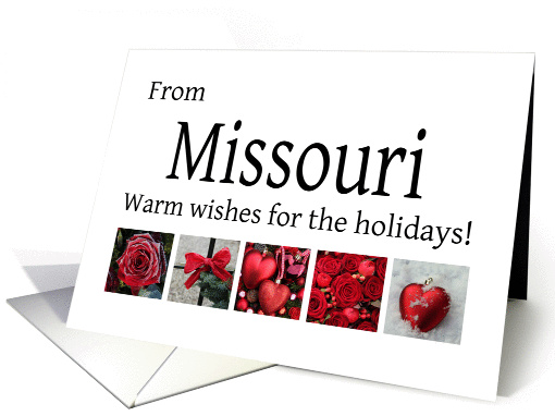 Missouri - Red Collage warm holiday wishes card (1121798)