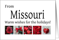 Missouri - Red Collage warm holiday wishes card