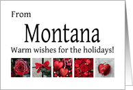 Montana - Red Collage warm holiday wishes card
