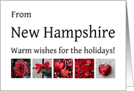 New Hampshire - Red Collage warm holiday wishes card