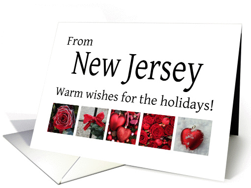 New Jersey - Red Collage warm holiday wishes card (1121826)