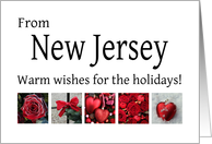 New Jersey - Red Collage warm holiday wishes card