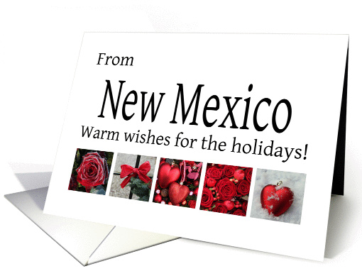 New Mexico - Red Collage warm holiday wishes card (1121828)