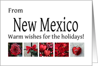 New Mexico - Red Collage warm holiday wishes card