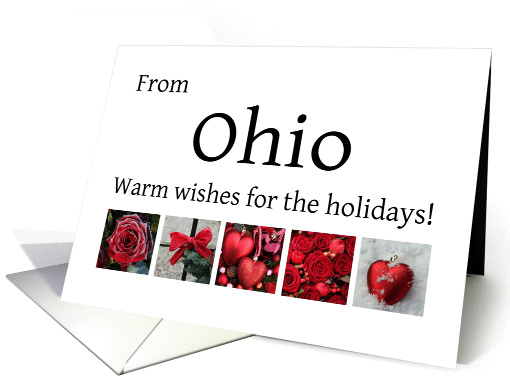 Ohio - Red Collage warm holiday wishes card (1121836)