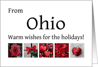 Ohio - Red Collage warm holiday wishes card