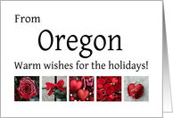 Oregon - Red Collage warm holiday wishes card