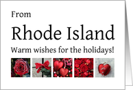 Rhode Island - Red Collage warm holiday wishes card