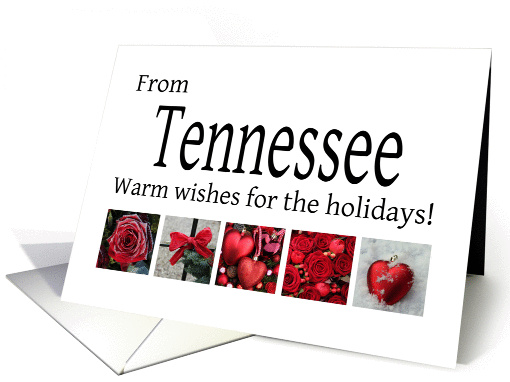 Tennessee - Red Collage warm holiday wishes card (1121856)