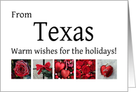 Texas - Red Collage warm holiday wishes card