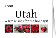 Utah - Red Collage warm holiday wishes card