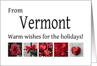 Vermont - Red Collage warm holiday wishes card
