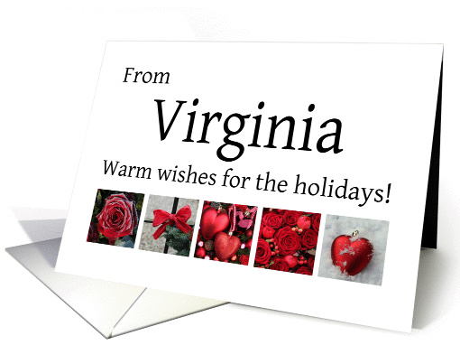 Virginia - Red Collage warm holiday wishes card (1121868)
