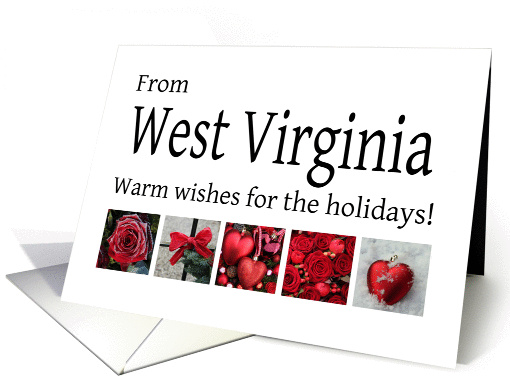 West Virginia - Red Collage warm holiday wishes card (1121872)