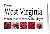 West Virginia - Red Collage warm holiday wishes card