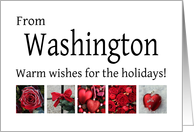 Washington - Red Collage warm holiday wishes card