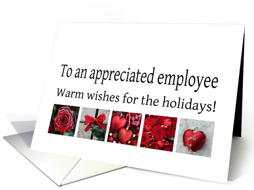 Employee - Red Collage warm holiday wishes card (1121900)