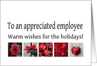 Employee - Red Collage warm holiday wishes card