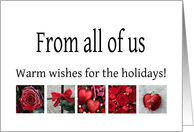 From all of us - Red Collage warm holiday wishes card