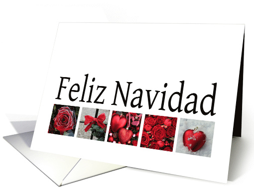 Feliz Navidad Spanish Christmas Red Winter Collage card (1122516)