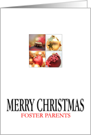 Foster Parents - Christmas 4 Ornaments collage in red/gold card