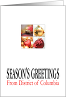 District of Columbia Season’s Greetings - 4 Ornaments collage card