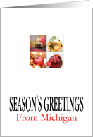 Michigan Season’s Greetings - 4 Ornaments collage card