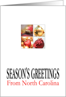 North Carolina Season’s Greetings - 4 Ornaments collage card