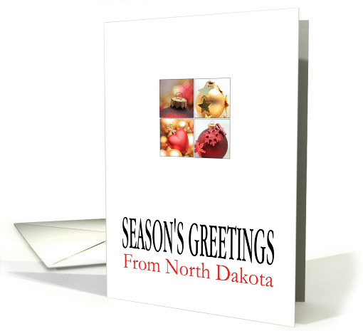 North Dakota Season's Greetings - 4 Ornaments collage card (1126934)