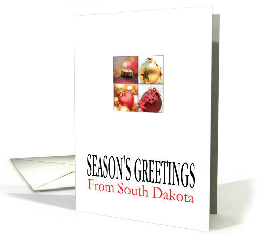 South Dakota Season's Greetings - 4 Ornaments collage card (1126956)