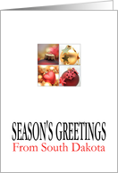 South Dakota Season’s Greetings - 4 Ornaments collage card