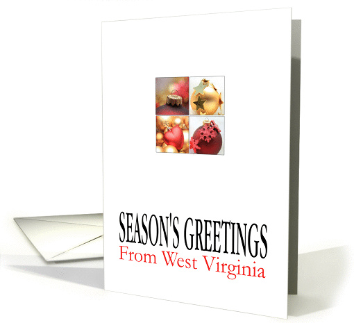 West Virginia Season's Greetings - 4 Ornaments collage card (1126978)