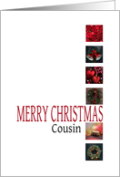 Cousin - Merry Christmas - Red christmas collage card