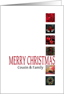 Cousin & Family - Merry Christmas - Red christmas collage card