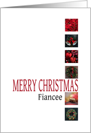Fiancee - Merry Christmas - Red christmas collage card