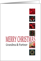 Grandma & Partner - Merry Christmas - Red christmas collage card