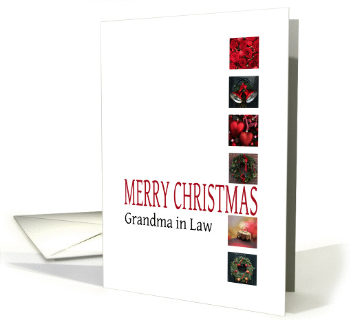 Grandma in Law - Merry Christmas - Red christmas collage card