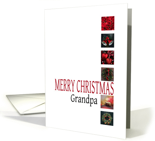 Grandpa - Merry Christmas - Red christmas collage card (1132272)