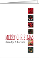 Grandpa & Partner - Merry Christmas - Red christmas collage card