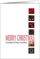 Grandpa & Step Grandma - Merry Christmas - Red christmas collage card