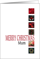 Mum - Merry Christmas - Red christmas collage card