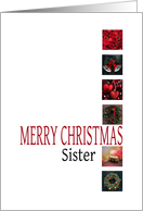 Sister - Merry Christmas - Red christmas collage card